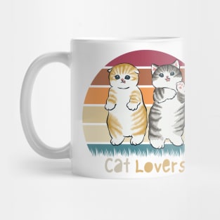 Orange Gray Brown Cat Lovers Mug